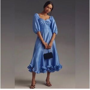 Anthropologie Hutch blue twist front dress size L NWT